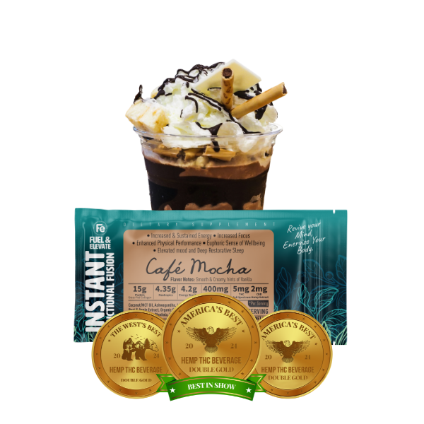 Cafe Mocha Functional THC Beverage Instant Coffee with Hemp Delta-9 THC