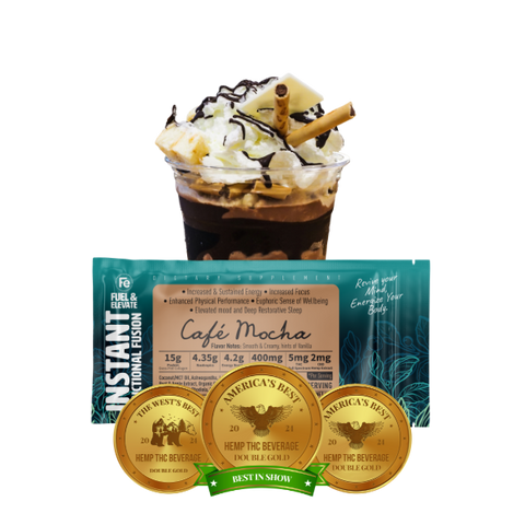 Cafe Mocha Functional THC Beverage Instant Coffee with Hemp Delta-9 THC