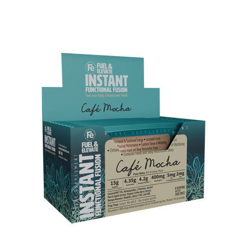 8-Pack Café Mocha Functional Instant Coffee + Nootropics, Adaptogens and Cannabis