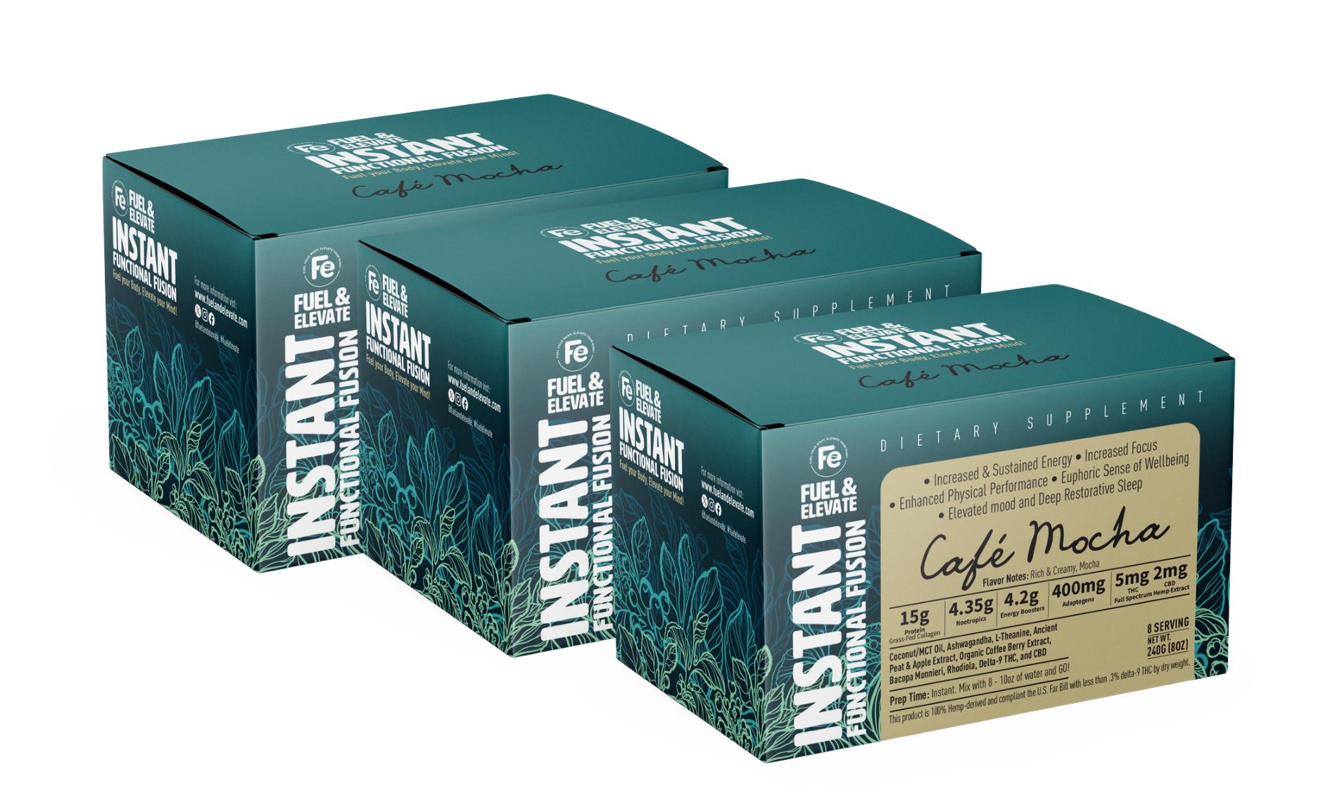 Instant Functional THC Beverage, Café Mocha – Fuel & Elevate