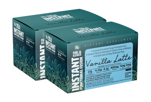 8-Pack Vanilla Latte Functional Instant Coffee + Nootropics, Adaptogens and Cannabis